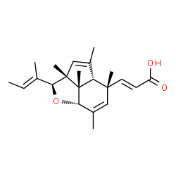 ChemSpider 2D Image | (2E)-3-{(2S,2aR,4aR,5R,7aS,7bS)-2-[(2E)-2-Buten-2-yl]-2a,4,5,7,7b-pentamethyl-2,2a,4a,5,7a,7b-hexahydroindeno[7,1-bc]furan-5-yl}acrylic acid | C22H30O3