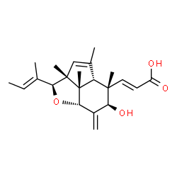 ChemSpider 2D Image | (2E)-3-{(2S,2aR,4aR,5S,6R,7aR,7bS)-2-[(2E)-2-Buten-2-yl]-6-hydroxy-2a,4,5,7b-tetramethyl-7-methylene-2,2a,4a,5,6,7,7a,7b-octahydroindeno[7,1-bc]furan-5-yl}acrylic acid | C22H30O4