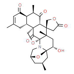 ChemSpider 2D Image | (1R,2S,4S,5R,6R,8R,9R,14R,15S,18S,21R,23S)-2-Hydroxy-4,8,12,23-tetramethyl-7H,10H-spiro[17,25-dioxa-19-azaheptacyclo[19.3.1.1~15,18~.0~1,19~.0~4,18~.0~6,15~.0~9,14~]hexacos-11-ene-5,3'-furan]-5',7,10,
26(4'H)-tetrone | C30H37NO8