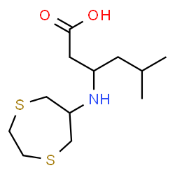 ChemSpider 2D Image | 3-(1,4-Dithiepan-6-ylamino)-5-methylhexanoic acid | C12H23NO2S2