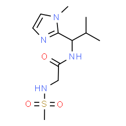 ChemSpider 2D Image | N-[2-Methyl-1-(1-methyl-1H-imidazol-2-yl)propyl]-N~2~-(methylsulfonyl)glycinamide | C11H20N4O3S