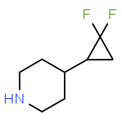 ChemSpider 2D Image | 4-(2,2-Difluorocyclopropyl)piperidine | C8H13F2N