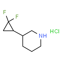 ChemSpider 2D Image | 3-(2,2-Difluorocyclopropyl)piperidine hydrochloride (1:1) | C8H14ClF2N