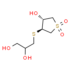 ChemSpider 2D Image | 3-{[(3S,4R)-4-Hydroxy-1,1-dioxidotetrahydro-3-thiophenyl]sulfanyl}-1,2-propanediol | C7H14O5S2