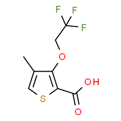 ChemSpider 2D Image | 4-Methyl-3-(2,2,2-trifluoroethoxy)-2-thiophenecarboxylic acid | C8H7F3O3S