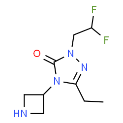 ChemSpider 2D Image | 4-(3-Azetidinyl)-2-(2,2-difluoroethyl)-5-ethyl-2,4-dihydro-3H-1,2,4-triazol-3-one | C9H14F2N4O