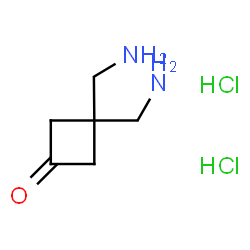 ChemSpider 2D Image | 3,3-Bis(aminomethyl)cyclobutanone dihydrochloride | C6H14Cl2N2O