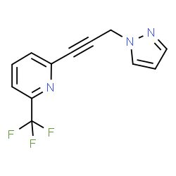 ChemSpider 2D Image | 2-[3-(1H-Pyrazol-1-yl)-1-propyn-1-yl]-6-(trifluoromethyl)pyridine | C12H8F3N3