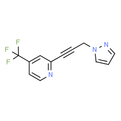 ChemSpider 2D Image | 2-[3-(1H-Pyrazol-1-yl)-1-propyn-1-yl]-4-(trifluoromethyl)pyridine | C12H8F3N3