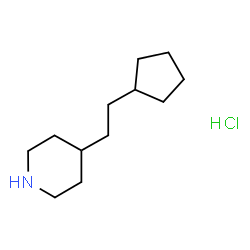 ChemSpider 2D Image | 4-(2-Cyclopentylethyl)piperidine hydrochloride (1:1) | C12H24ClN