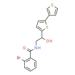 ChemSpider 2D Image | N-[2-(2,3'-Bithiophen-5-yl)-2-hydroxyethyl]-2-bromobenzamide | C17H14BrNO2S2