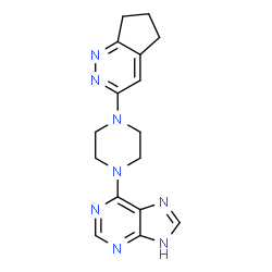 ChemSpider 2D Image | 6-[4-(6,7-Dihydro-5H-cyclopenta[c]pyridazin-3-yl)-1-piperazinyl]-9H-purine | C16H18N8