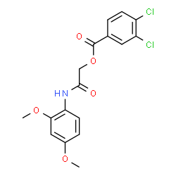 ChemSpider 2D Image | 2-[(2,4-Dimethoxyphenyl)amino]-2-oxoethyl 3,4-dichlorobenzoate | C17H15Cl2NO5