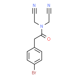 ChemSpider 2D Image | 2-(4-Bromophenyl)-N,N-bis(cyanomethyl)acetamide | C12H10BrN3O