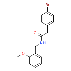 ChemSpider 2D Image | 2-(4-Bromophenyl)-N-(2-methoxybenzyl)acetamide | C16H16BrNO2