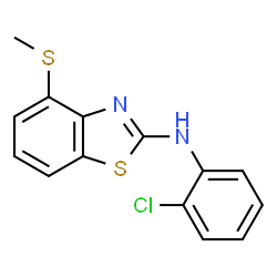 ChemSpider 2D Image | N-(2-Chlorophenyl)-4-(methylsulfanyl)-1,3-benzothiazol-2-amine | C14H11ClN2S2