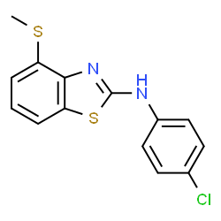 ChemSpider 2D Image | N-(4-Chlorophenyl)-4-(methylsulfanyl)-1,3-benzothiazol-2-amine | C14H11ClN2S2