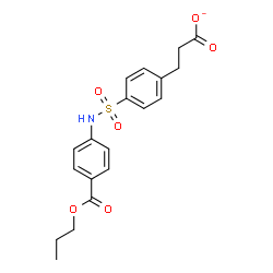 ChemSpider 2D Image | 3-(4-{[4-(Propoxycarbonyl)phenyl]sulfamoyl}phenyl)propanoate | C19H20NO6S