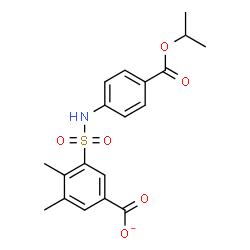 ChemSpider 2D Image | 3-{[4-(Isopropoxycarbonyl)phenyl]sulfamoyl}-4,5-dimethylbenzoate | C19H20NO6S