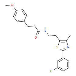 ChemSpider 2D Image | N-{2-[2-(3-Fluorophenyl)-4-methyl-1,3-thiazol-5-yl]ethyl}-3-(4-methoxyphenyl)propanamide | C22H23FN2O2S