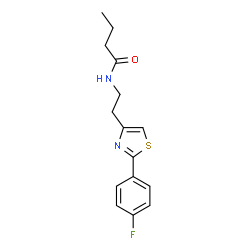 ChemSpider 2D Image | N-{2-[2-(4-Fluorophenyl)-1,3-thiazol-4-yl]ethyl}butanamide | C15H17FN2OS
