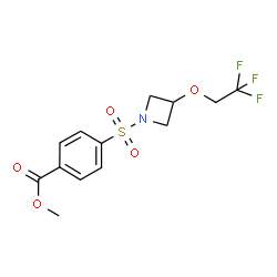 ChemSpider 2D Image | Methyl 4-{[3-(2,2,2-trifluoroethoxy)-1-azetidinyl]sulfonyl}benzoate | C13H14F3NO5S