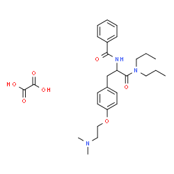 ChemSpider 2D Image | Nalpha-Benzoyl-O-[2-(dimethylamino)ethyl]-N,N-dipropyltyrosinamide ethanedioate (1:1) | C28H39N3O7