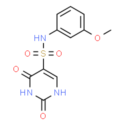 ChemSpider 2D Image | N-(3-Methoxyphenyl)-2,4-dioxo-1,2,3,4-tetrahydro-5-pyrimidinesulfonamide | C11H11N3O5S