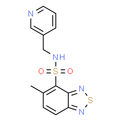 ChemSpider 2D Image | 5-Methyl-N-(3-pyridinylmethyl)-2,1,3-benzothiadiazole-4-sulfonamide | C13H12N4O2S2