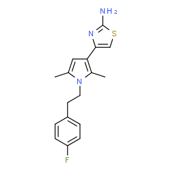 ChemSpider 2D Image | 4-{1-[2-(4-Fluorophenyl)ethyl]-2,5-dimethyl-1H-pyrrol-3-yl}-1,3-thiazol-2-amine | C17H18FN3S