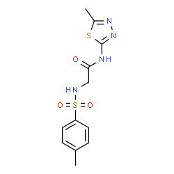 ChemSpider 2D Image | N~2~-[(4-Methylphenyl)sulfonyl]-N-(5-methyl-1,3,4-thiadiazol-2-yl)glycinamide | C12H14N4O3S2