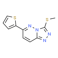ChemSpider 2D Image | 3-(Methylsulfanyl)-6-(2-thienyl)[1,2,4]triazolo[4,3-b]pyridazine | C10H8N4S2