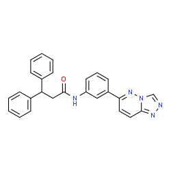 ChemSpider 2D Image | 3,3-Diphenyl-N-[3-([1,2,4]triazolo[4,3-b]pyridazin-6-yl)phenyl]propanamide | C26H21N5O