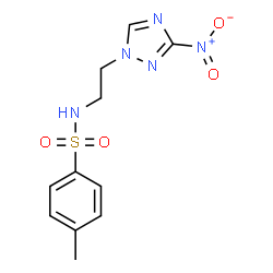 ChemSpider 2D Image | 4-Methyl-N-[2-(3-nitro-[1,2,4]triazol-1-yl)-ethyl]-benzenesulfonamide | C11H13N5O4S