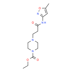 ChemSpider 2D Image | Ethyl 4-{3-[(5-methyl-1,2-oxazol-3-yl)amino]-3-oxopropyl}-1-piperazinecarboxylate | C14H22N4O4