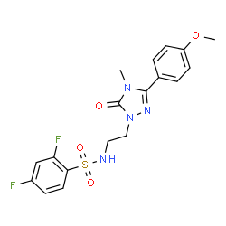 ChemSpider 2D Image | 2,4-Difluoro-N-{2-[3-(4-methoxyphenyl)-4-methyl-5-oxo-4,5-dihydro-1H-1,2,4-triazol-1-yl]ethyl}benzenesulfonamide | C18H18F2N4O4S