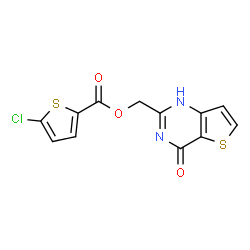 ChemSpider 2D Image | (4-Oxo-1,4-dihydrothieno[3,2-d]pyrimidin-2-yl)methyl 5-chloro-2-thiophenecarboxylate | C12H7ClN2O3S2