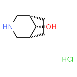 ChemSpider 2D Image | (8-anti)-3-Azabicyclo[3.2.1]octan-8-ol hydrochloride (1:1) | C7H14ClNO