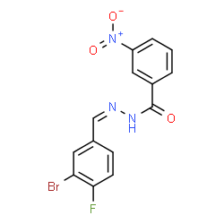 ChemSpider 2D Image | N'-[(Z)-(3-Bromo-4-fluorophenyl)methylene]-3-nitrobenzohydrazide | C14H9BrFN3O3
