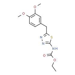 ChemSpider 2D Image | Ethyl [5-(3,4-dimethoxybenzyl)-1,3,4-thiadiazol-2-yl]carbamate | C14H17N3O4S