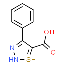 ChemSpider 2D Image | 4-phenyl-1$l^{3}-thia-2,3-diazacyclopenta-3,5-diene-5-carboxylic acid | C9H7N2O2S