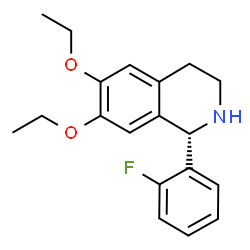 ChemSpider 2D Image | (1S)-6,7-Diethoxy-1-(2-fluorophenyl)-1,2,3,4-tetrahydroisoquinoline | C19H22FNO2