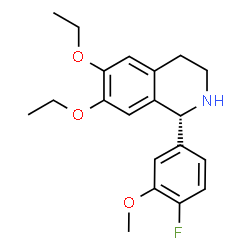 ChemSpider 2D Image | (1R)-6,7-Diethoxy-1-(4-fluoro-3-methoxyphenyl)-1,2,3,4-tetrahydroisoquinoline | C20H24FNO3