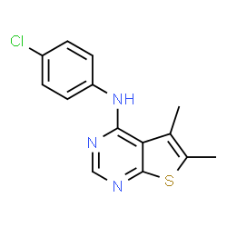 ChemSpider 2D Image | N-(4-Chlorophenyl)-5,6-dimethylthieno[2,3-d]pyrimidin-4-amine | C14H12ClN3S