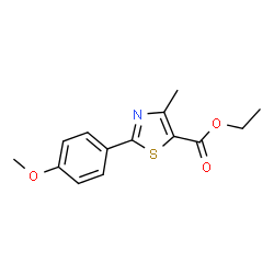 ChemSpider 2D Image | Ethyl 4-methyl-2-(4-methoxyphenyl)thiazole-5-carboxylate | C14H15NO3S