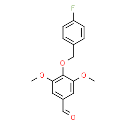 ChemSpider 2D Image | 4-[(4-Fluorobenzyl)oxy]-3,5-dimethoxybenzaldehyde | C16H15FO4