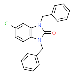 ChemSpider 2D Image | 1,3-Dibenzyl-5-chloro-1,3-dihydro-benzoimidazol-2-one | C21H17ClN2O