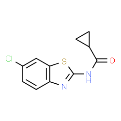 ChemSpider 2D Image | N-(6-Chloro-1,3-benzothiazol-2-yl)cyclopropanecarboxamide | C11H9ClN2OS