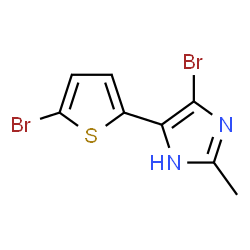 ChemSpider 2D Image | 4-Bromo-5-(5-bromo-2-thienyl)-2-methyl-1H-imidazole | C8H6Br2N2S