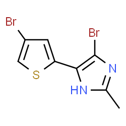 ChemSpider 2D Image | 4-Bromo-5-(4-bromo-2-thienyl)-2-methyl-1H-imidazole | C8H6Br2N2S